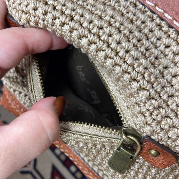 B.O.C. born concept Boho Faux Leather Crochet Crossbody Bag - Picture 6 of 7